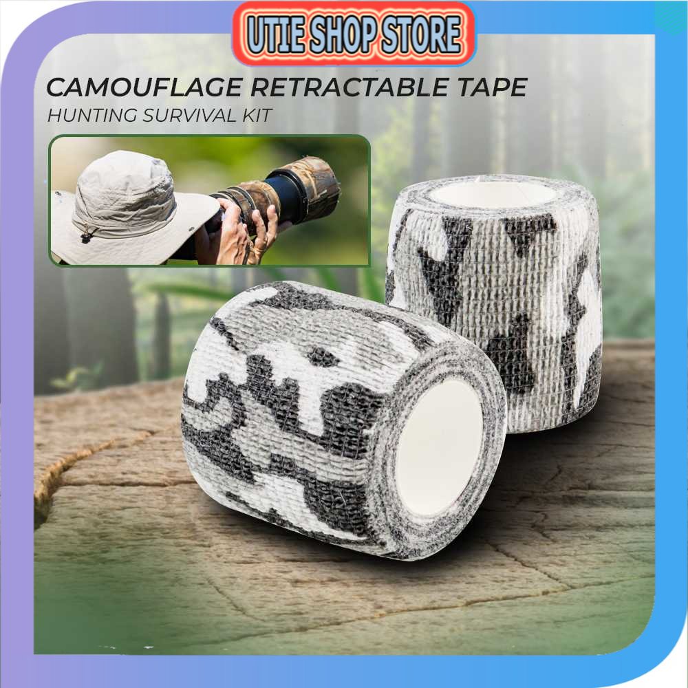

UTIE STORE - FORAUTO Camouflage Retractable Tape Hunting Survival Kit Lakban - H10