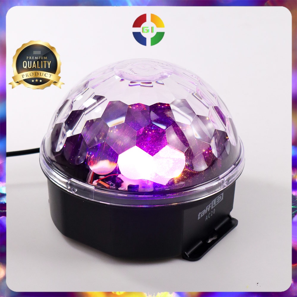 Lampu Proyektor Disco Sensor Suara LED RGB 20W 240V White