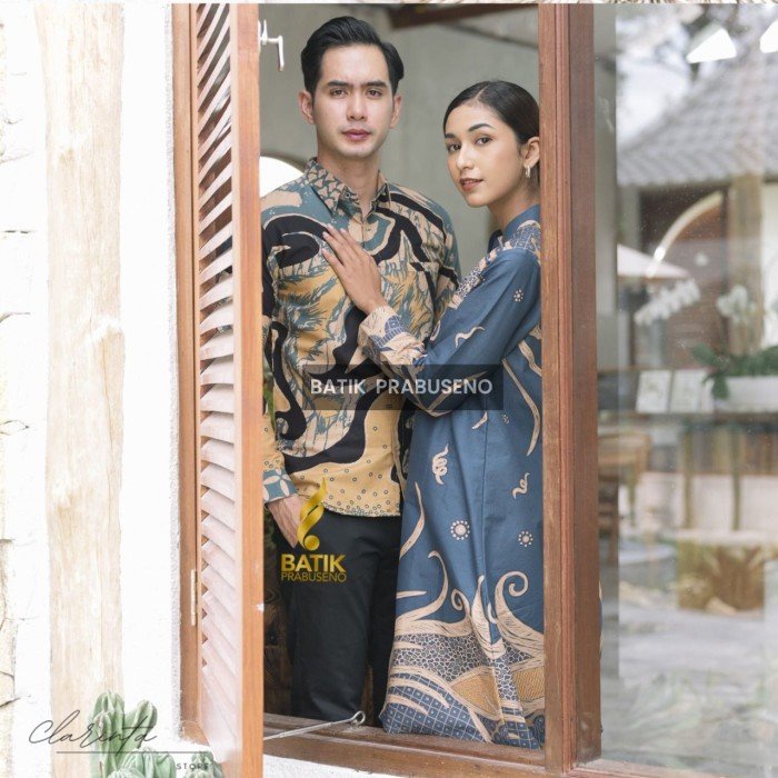 Batik Prabuseno Couple Sarimbit Seragam Katun Furing Ratri Samudra - Tunik Samudra, S