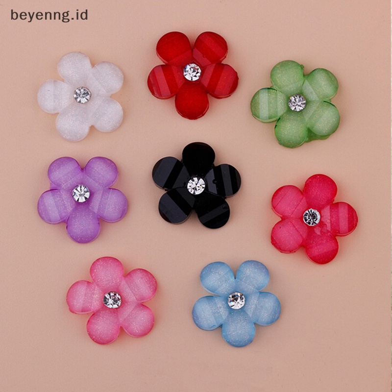 Beyen Baru DIY 20pcs 10mm resin Bunga flatback Scrapbooking Untuk Telepon/Pernikahan Kerajinan ID