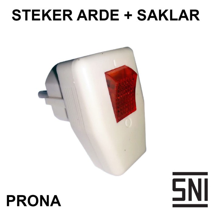 Steker Arde L Colokan Listrik + Switch Saklar Putih Standart SNI -ibz