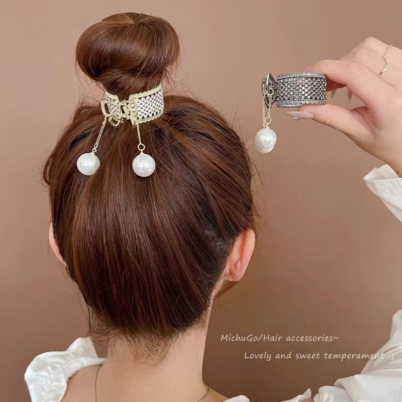 Amethyst Bunga Rumbai Wanita Jepit Rambut/Retro Hiasan Kepala Fringe Rhinestones Hair Clip/Bunga Alloy Ponytail Holder Aksesoris