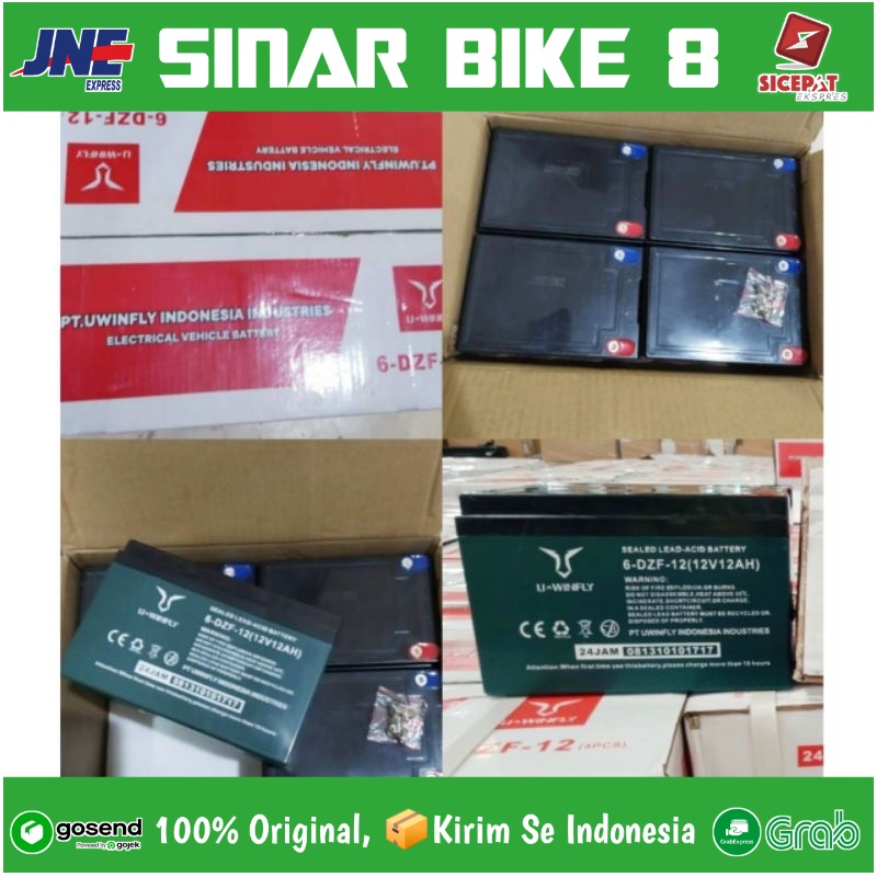 Satu Sett (4 PCS) Aki 12V Untuk Sepeda Listrik Uwinfly