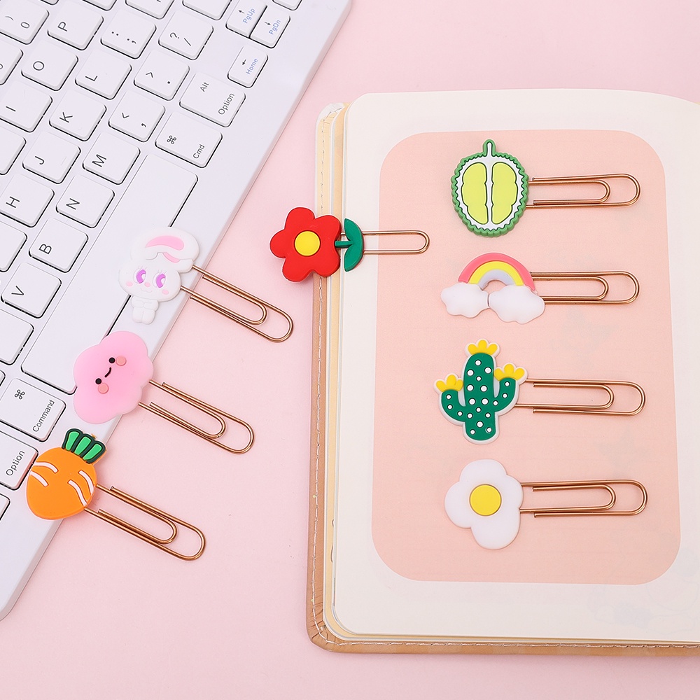 [Harga Grosir] 1pc Kreatif Lucu Penjepit Kertas Kartun Sekat Bookmark Folder Pagination Bookmark Warna-Warni Novelty Musim Semi Kertas Klip Kantor Sekolah Gadis Siswa Alat Tulis