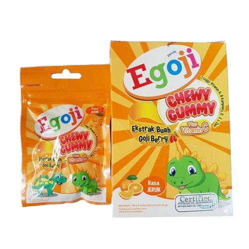 Egoji Chewy Gummy Rasa Jeruk 20 Gram Box 5 Sachet