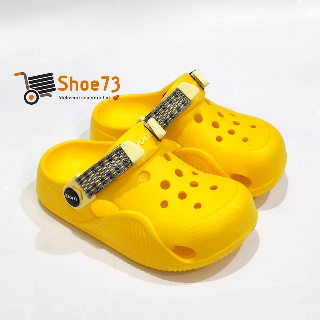 LUOFU E 8112 E01 SIZE 24-35 ORIGINAL l Sandal Clog jelly anak laki dan perempuan l Sendal baim cewek cowok impor