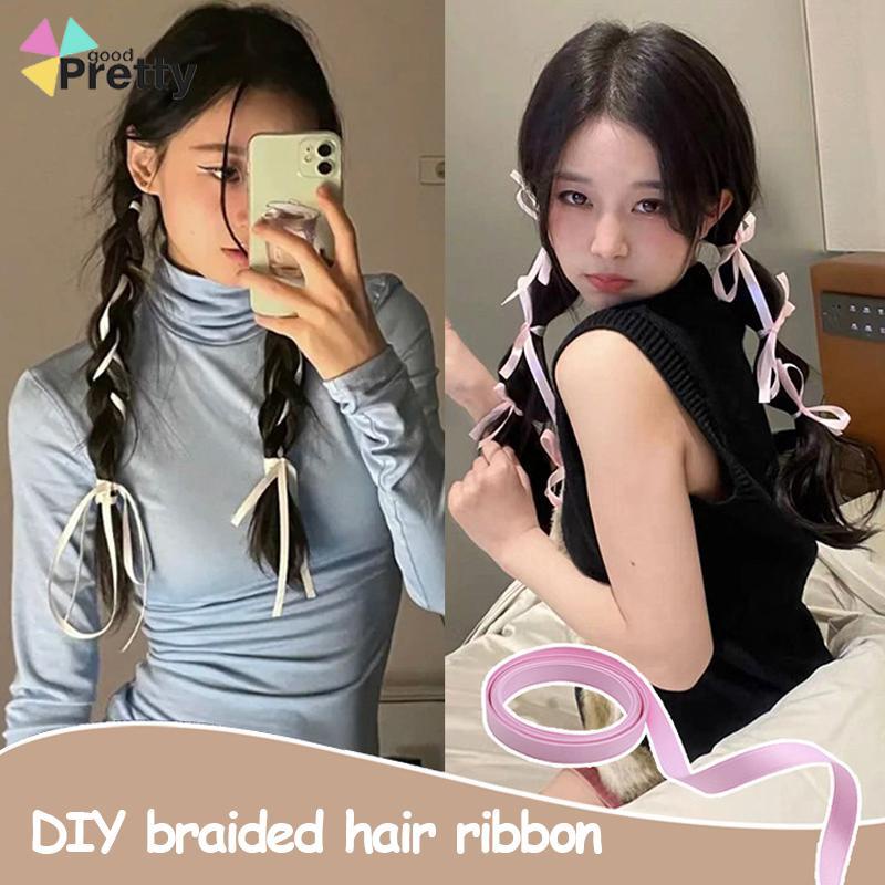 Jepit Rambut Kupu-kupu Pita Wanita Double Ponytail Braid Rambut Syal Aksesoris Tali Rambut  - PD