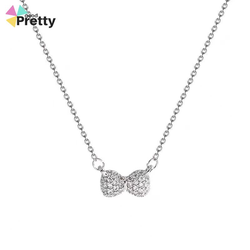 Kalung Bergaya Musim Panas Busur Tulang Selangka Rantai Wanita Fashion Sederhana Manis Liontin  - PD