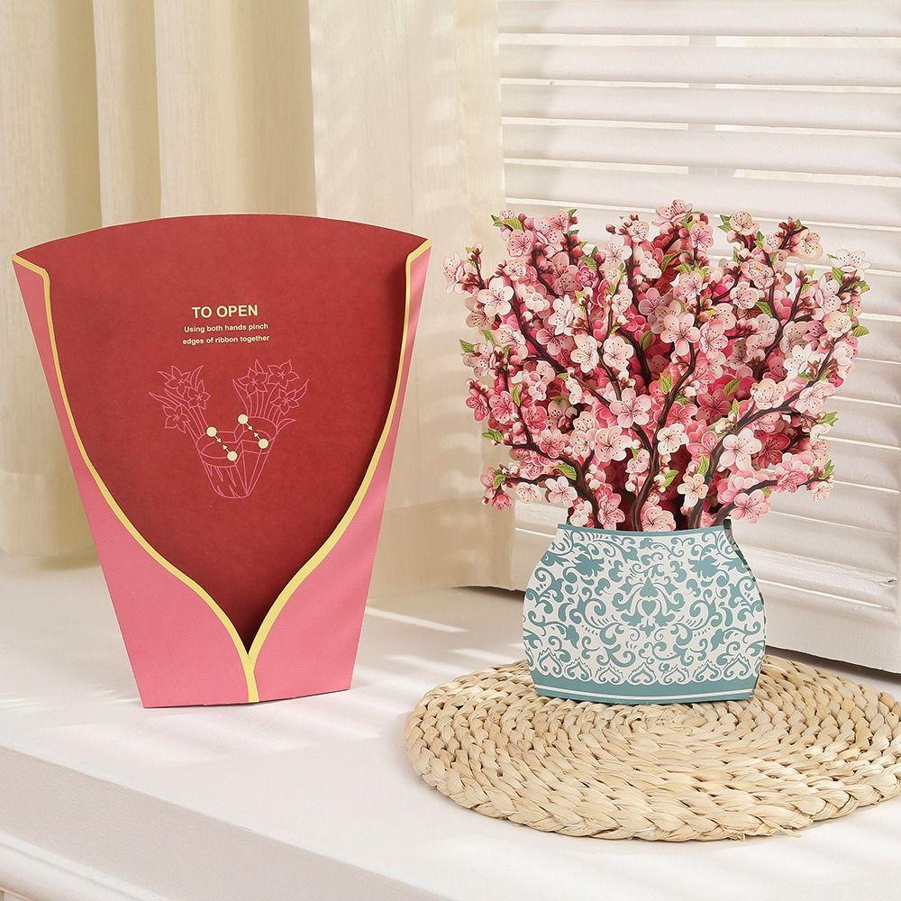 【 ELEGANT 】 Kartu Ucapan 3D Flower Mother's Day Laser Cut Wedding 38hari Wanita Thank You Card