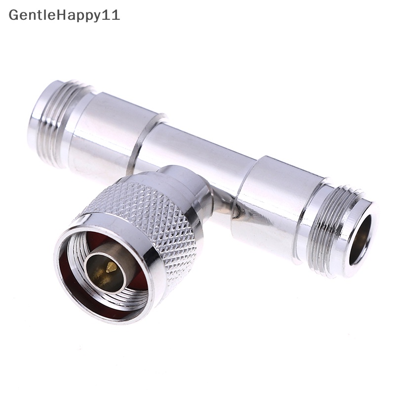 Konektor Adaptor Antena rf GentleHappy n-type male to dual 2n-tipe female t shaped id