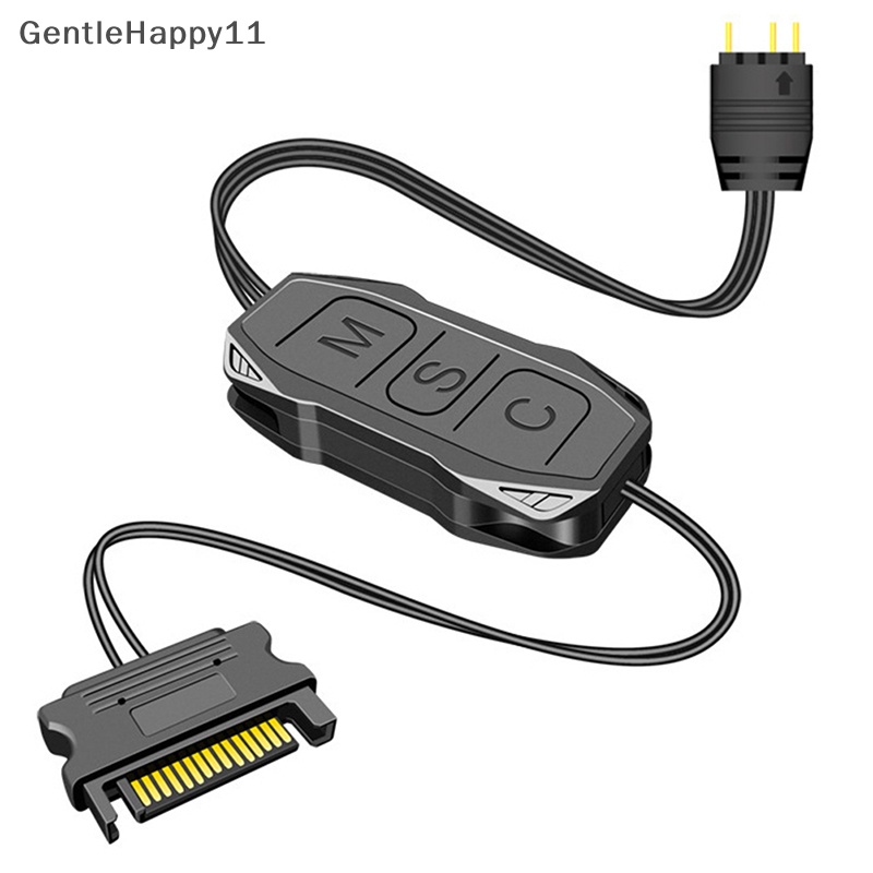 Gentlehappy ARGB Controller Perpanjang Kompatibilitas Lebar Kabel 3pin Ke SATA Pin Controller id