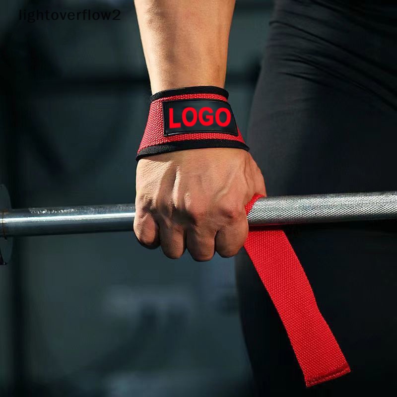 [lightoverflow2] Weight lifg Wrist straps Fitness Bodybuilding Training Gym CrossFit lifg straps Dengan Non Slip Flex Gel Grip [ID]
