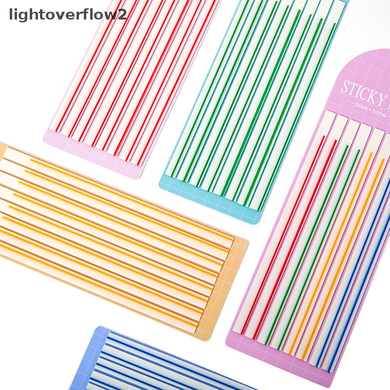 [lightoverflow2] 60pcs Macaroon Color Horizontal Line Stiker Transparan Neon Indeks Tab Bendera Sticky Note Stationery Anak Hadiah Perlengkapan Kantor Sekolah [ID]