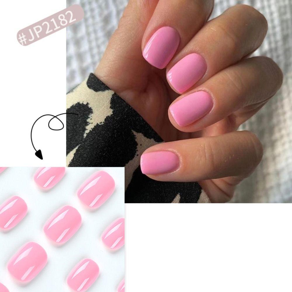 AUGUSTINA Agustinina Pendek Patch Kuku DIY Elegent Detachable Ultra-Tipis Wearable Press On Nail Tips Penutup Penuh Nail Art Tips