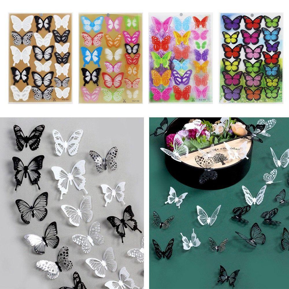 Populer 3Piece 3D Stiker Dinding Kartun DIY Mariposas Kamar Anak Dekorasi Rumah