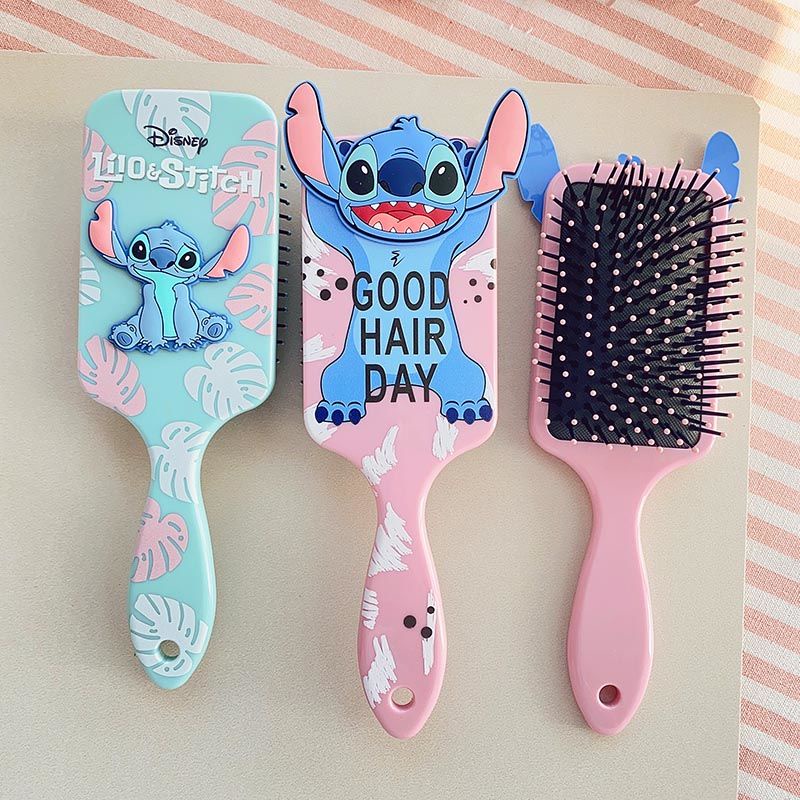 2023new Mickey Mouse Stitch Air Bag Comb Curly Rambut Pijat Sisir Gadis Hati Lucu Kartun Sisir Portabel