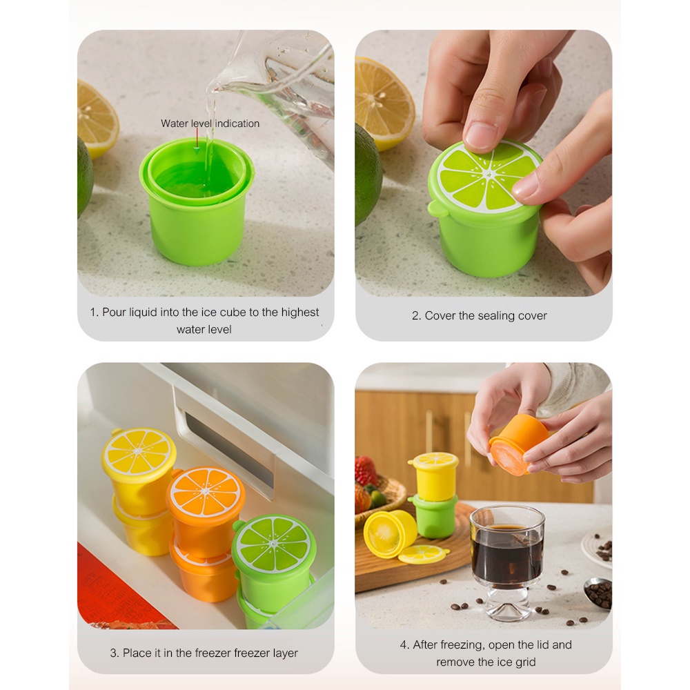 Diy Ice Ball Maker Aksesoris Dapur Ice Bucket PP Cup Kapasitas Tinggi Food Grade Dengan Tutup Kotak Penyimpanan Tray Es Batu Silinder Cetakan Es Batu Cepat Beku Membuat Silikon