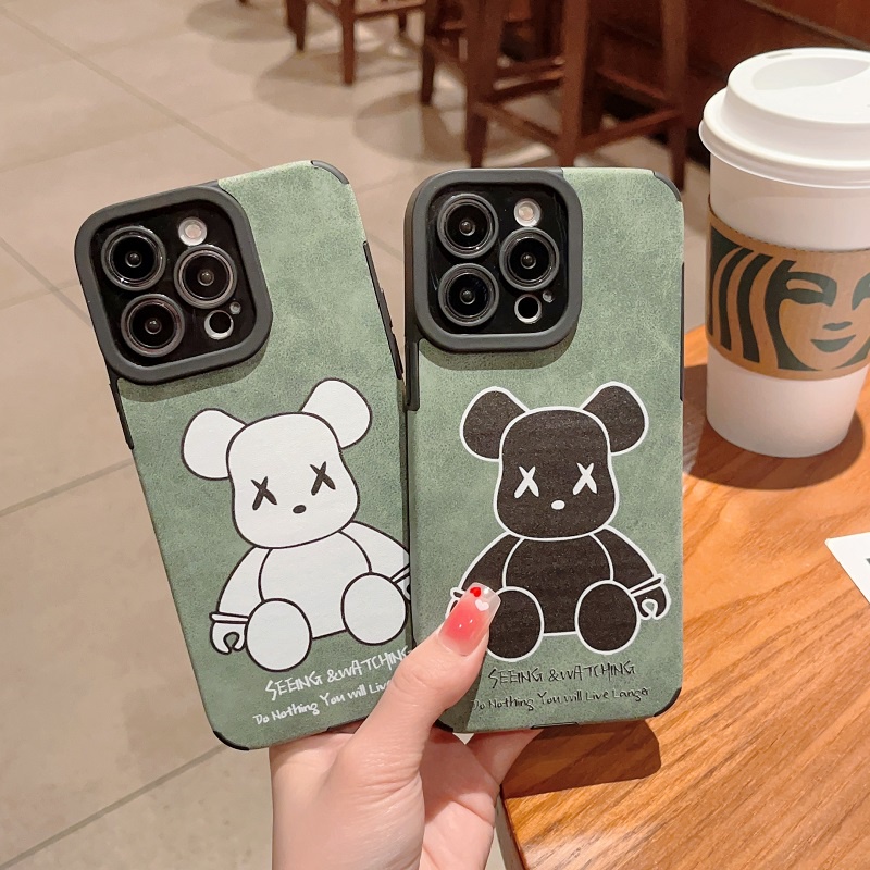 IPHONE Case Pelindung Bahan Kulit trend Kartun Untuk Iphone14 13 12 11 Pro MAX X XR XS Max7 8 Plus soft case Anti-drop