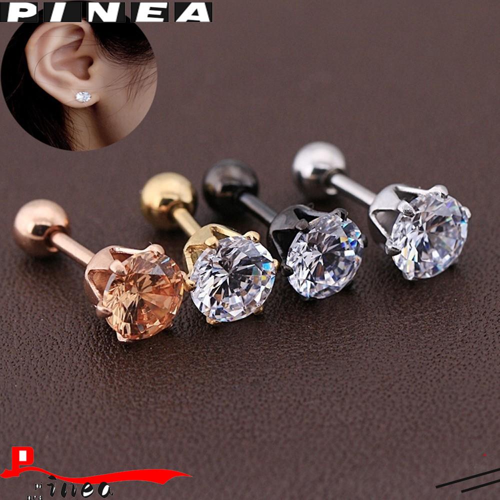 Nanas 1pcs Anting Unisex Wanita Cakar Empat Perhiasan Titanium Steel