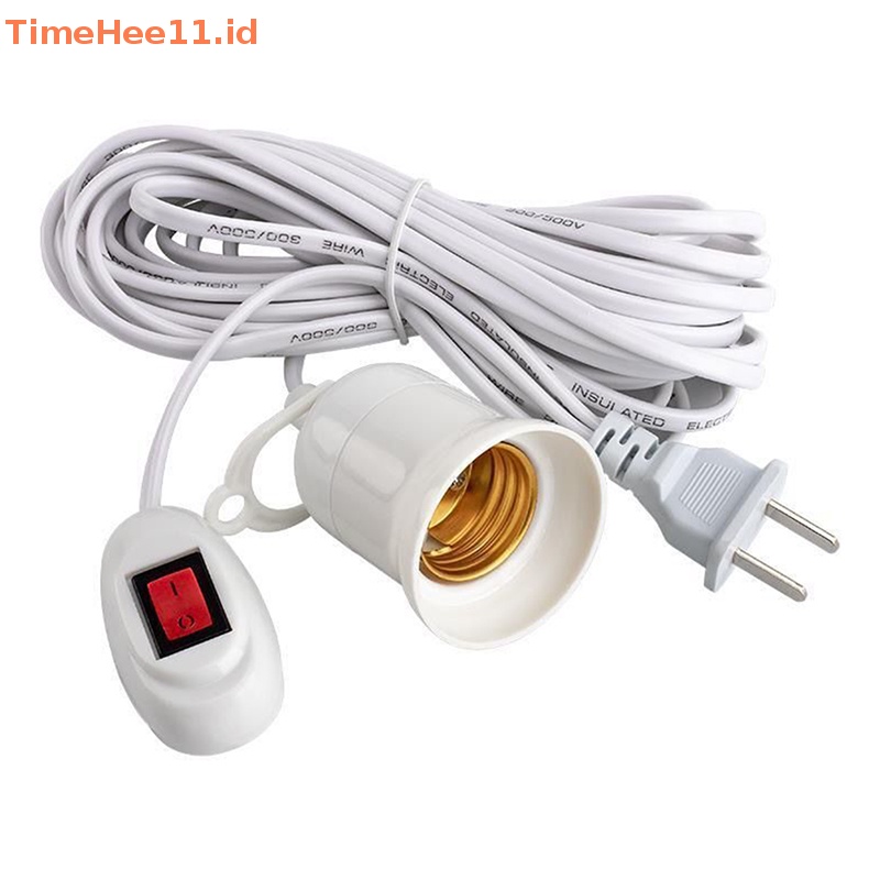 Timehee E27 2.3M Kabel Ekstensi Lamp Bulb Holder Dengan Switch LED Light Bulb Extension Socket ID