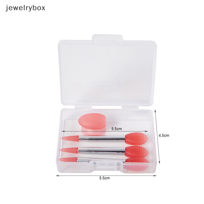 [jewelrybox] 3pcs Silicone Lip Balms Lip Mask Brush Dengan Sucker Penutup Debu Makeup Brushes Boutique