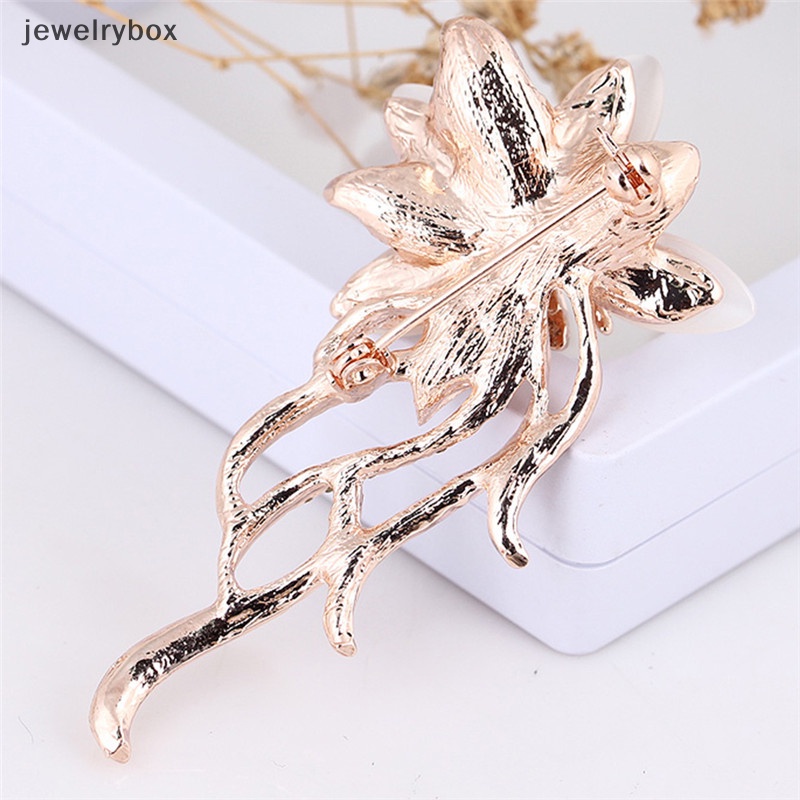 [jewelrybox] Opal Bunga Bros Berlian Imitasi Kristal Bros Pin Pesta Pernikahan Wanita Perhiasan Butik