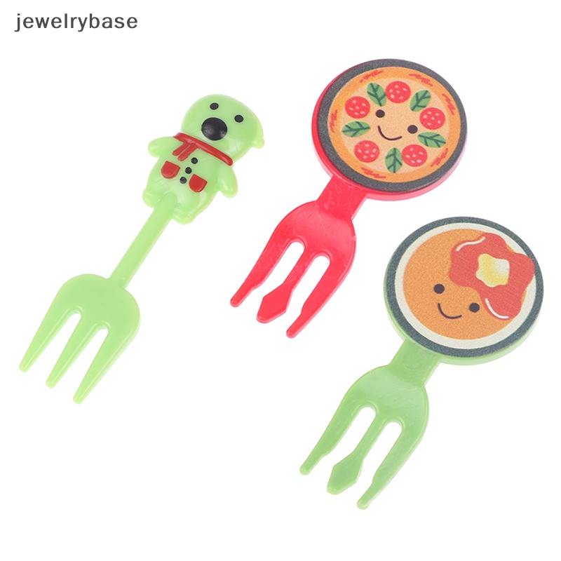 [jewelrybase]8 /10/26Pcs Mini Kartun Food Pick Anak Makanan Buah Garpu Bento Kotak Dekorasi Reusable Butik