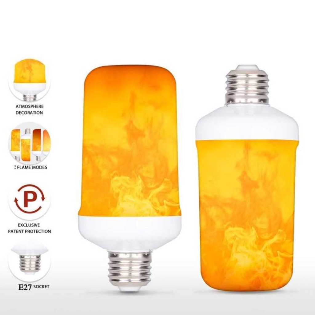 Lampu Bohlam LED Model Api Flickering Flame E27 Orange Light 3W