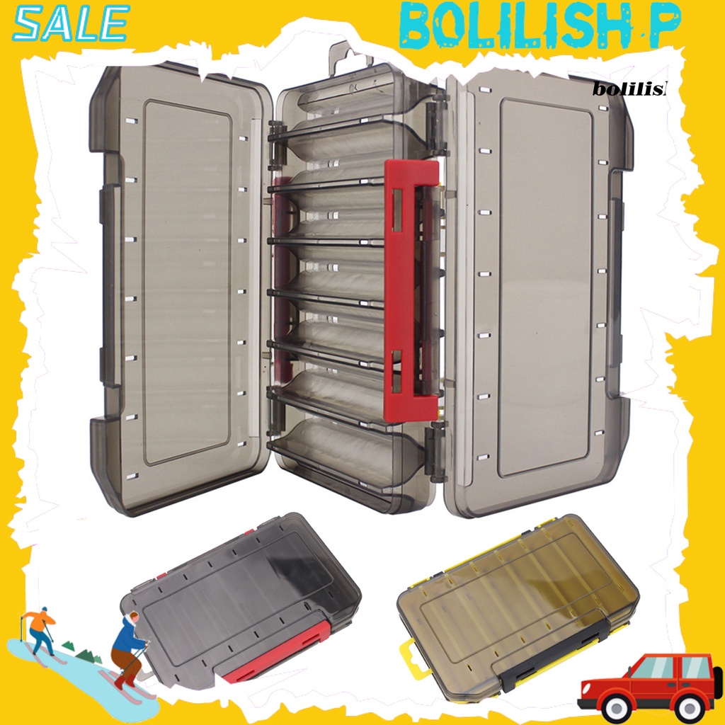 Bo-fishing Tackle Box Portable Tahan Aus Desain Lubang Gantung Universal Multifungsi Penyimpanan Alat Dua Sisi Umpan Umpan Kait Organizer Perlengkapan Memancing