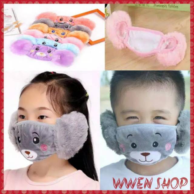 Masker Kain Anak Masker Penutup Mulut Telinga Anak Earmuff Masker Masker Penutup Mulut Anti Debu Uni