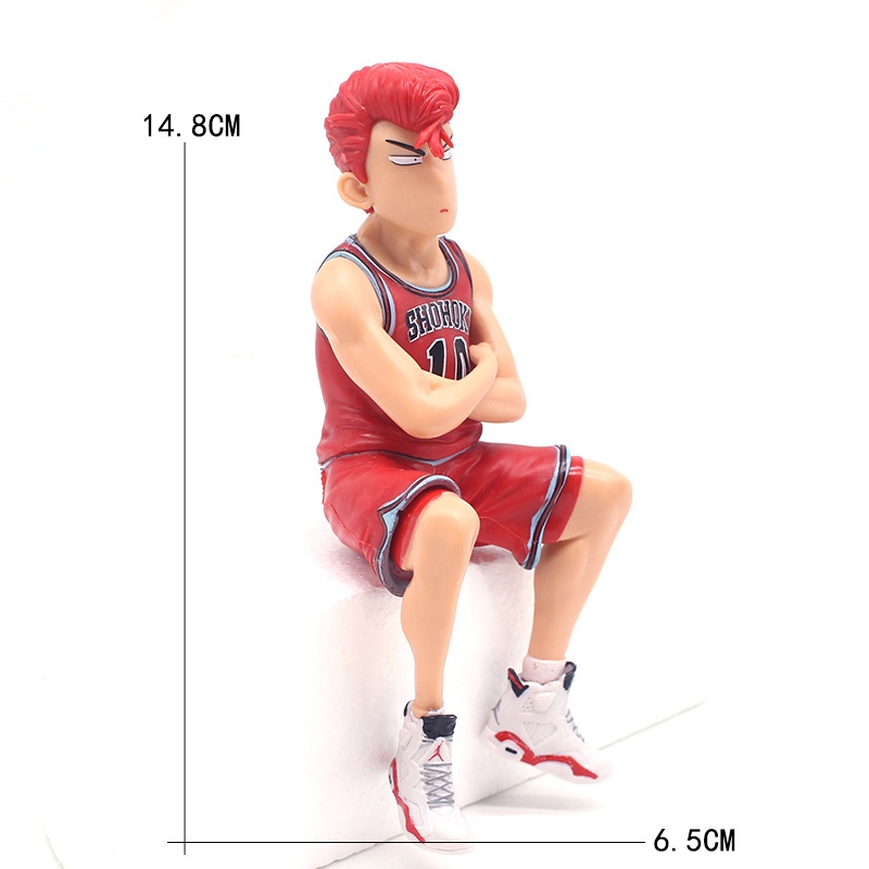 Slam Dunk Hanamichi Sakuragi Emo Lucu Postur Duduk Action Figure Anime Karakter Basket Rukawa Kaede Model Mainan Collections