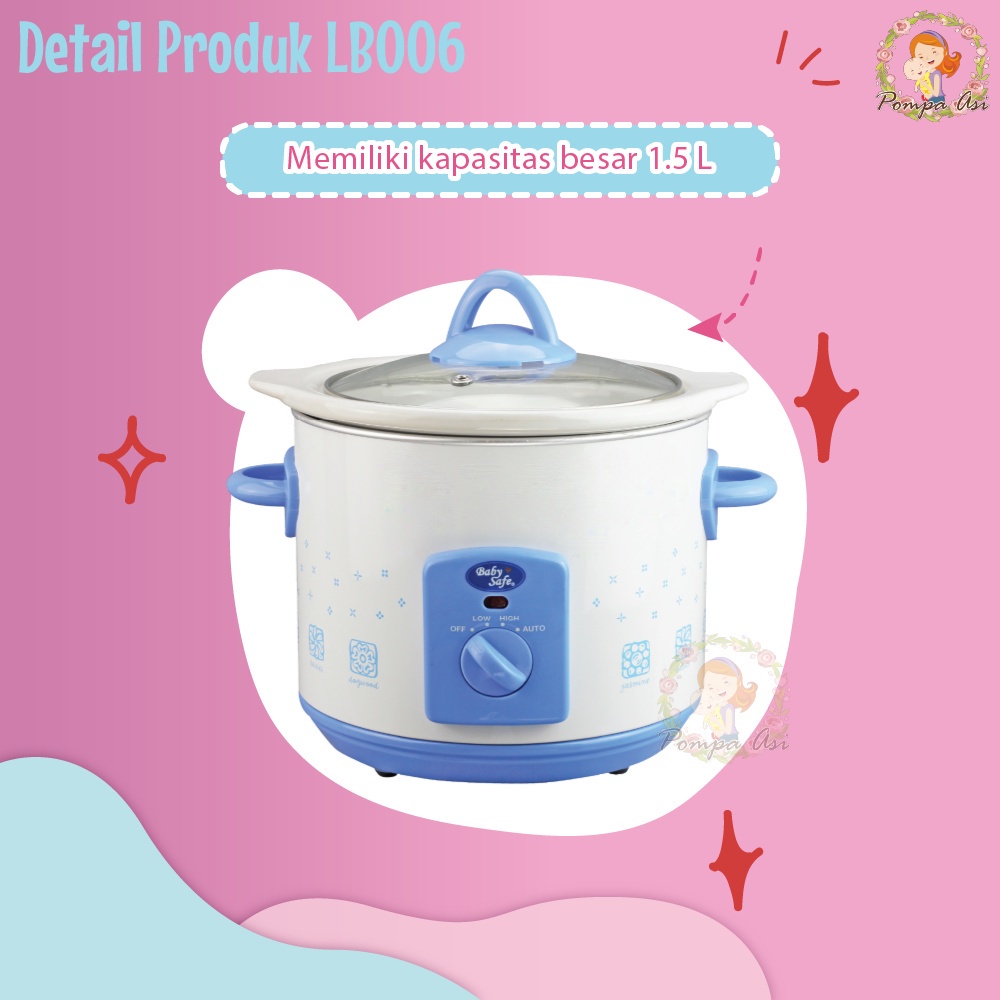 Baby Safe Slow Cooker MPASI Digtal Peralatan Makan Bayi Praktis Hampers Kado Lahiran By Mallpompaasi