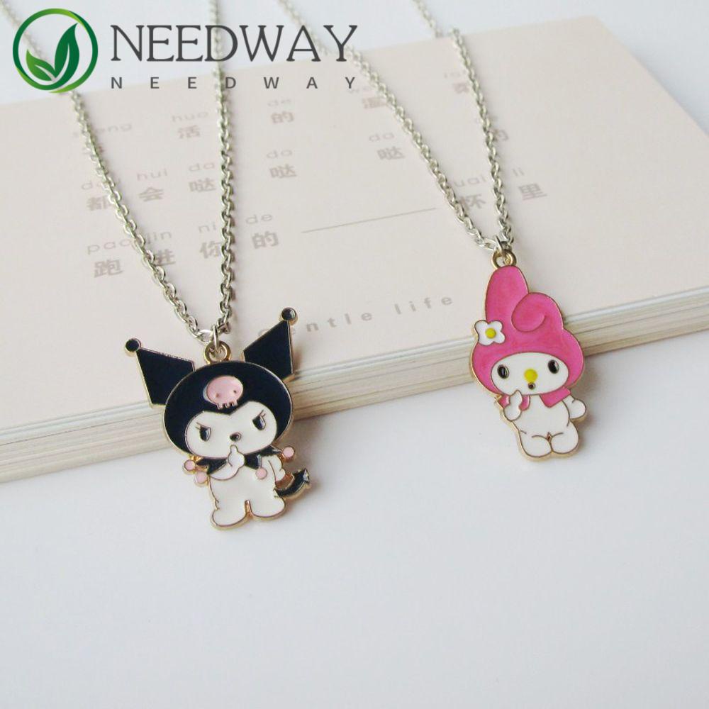 Needway   Kalung Anime Korea Trendy Lucu My Melody Drip Oil Untuk Pria Perempuan Perhiasan Leher