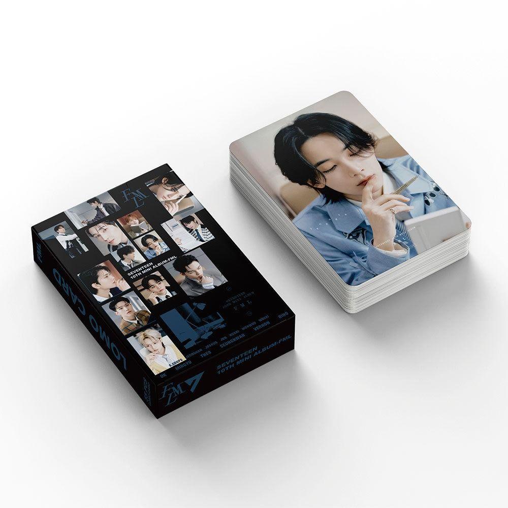 【 ELEGANT 】 Set Kartu Lomo Flash Gift Card Mainan Cewek Ulang Tahun Kekinian Fashion Cowok Grup Album Kartu Kolektor Card Unforgiven Idol Photo Seventeen Kartu Lomo