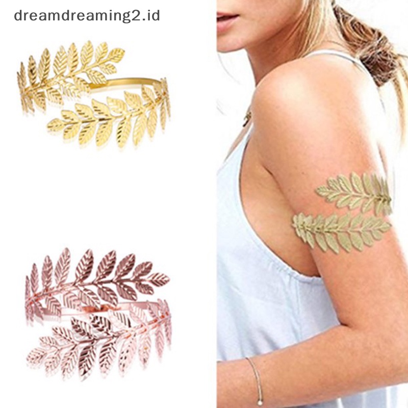 (drea) Gelang Daun Laurel Romawi Metal Yunani Ban Lengan Atas Manset Armlet//