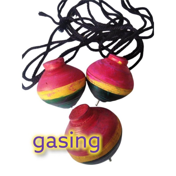 2 Pcs Mainan Gangsing Panggal/Mainan Jadul/Mainan Gangsing Kayu