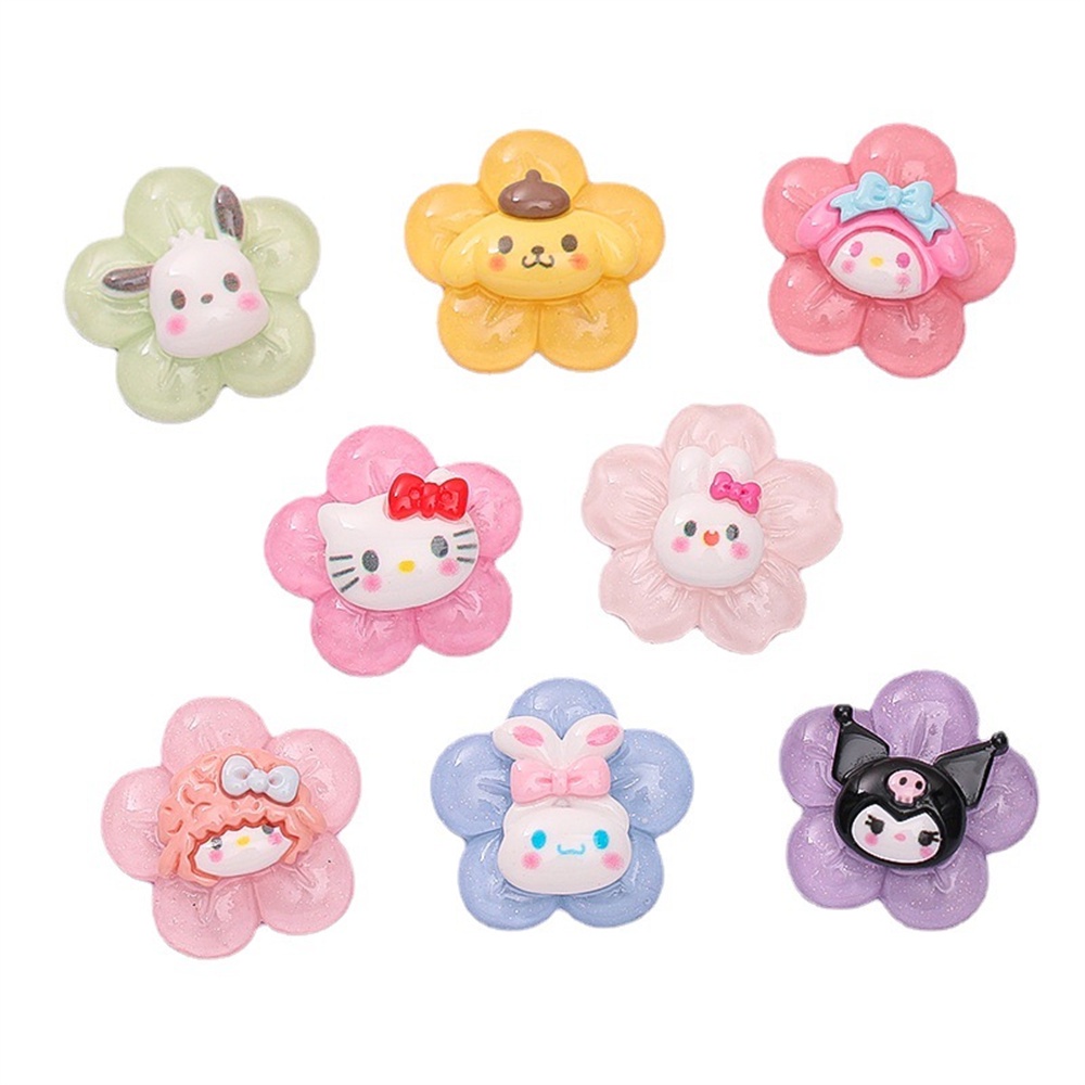 Glue 1 Buah Kartun Sanrio Resin Aksesori Perhiasan Casing Ponsel Lem Krim Bahan Diy Cangkir Air Patch Cinnamoroll Pochacco Kuromi Dekorasi