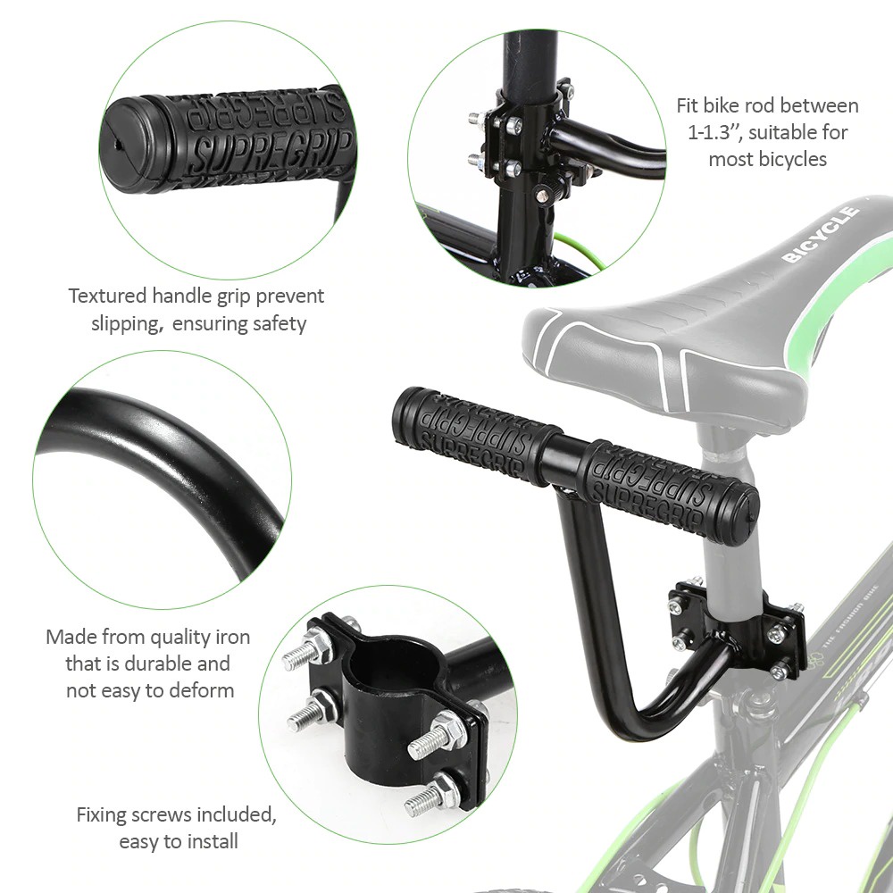 WSide Gagang Jok Sepeda Tambahan Handle Grip Kids Safety Bike Rod - FX12 - Black