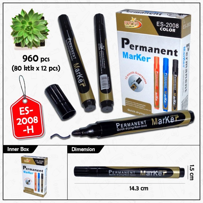 

spidol permanent marker warna hitam satuan -ZiLOngSell