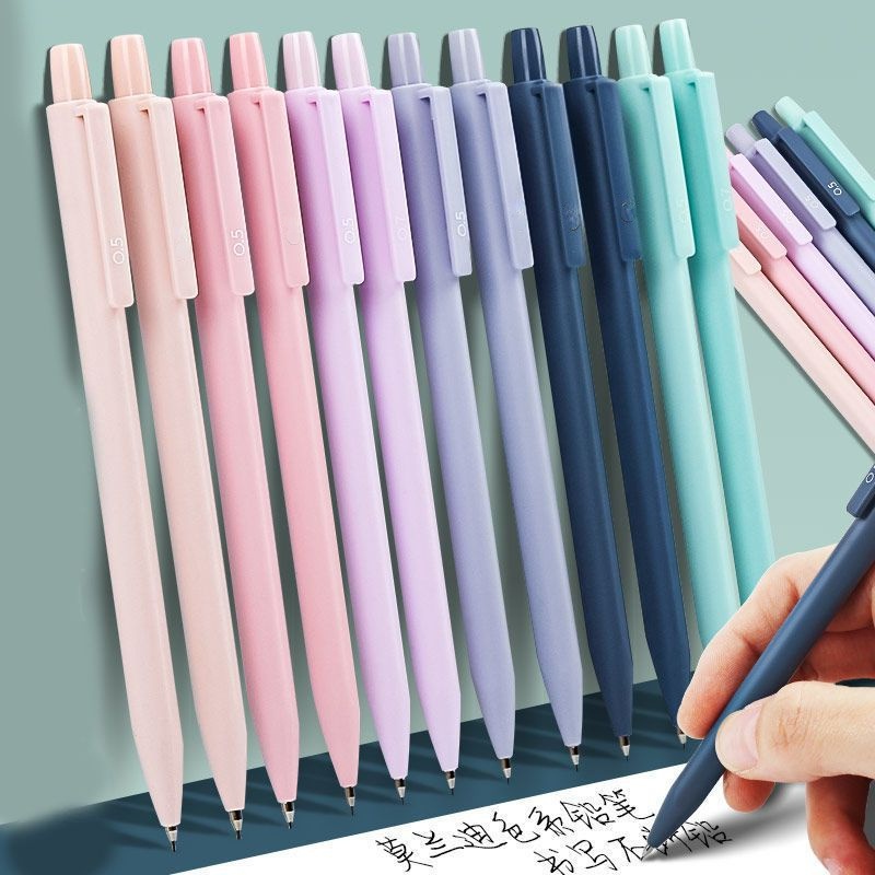 1pc Random Morandi Color Pensil Mekanik 0.5mm Lead Automatic Pencil with Eraser Pensil Pastel Sederhana Untuk Menggambar Tulisan Perlengkapan Kantor Sekolah Alat Tulis Siswa