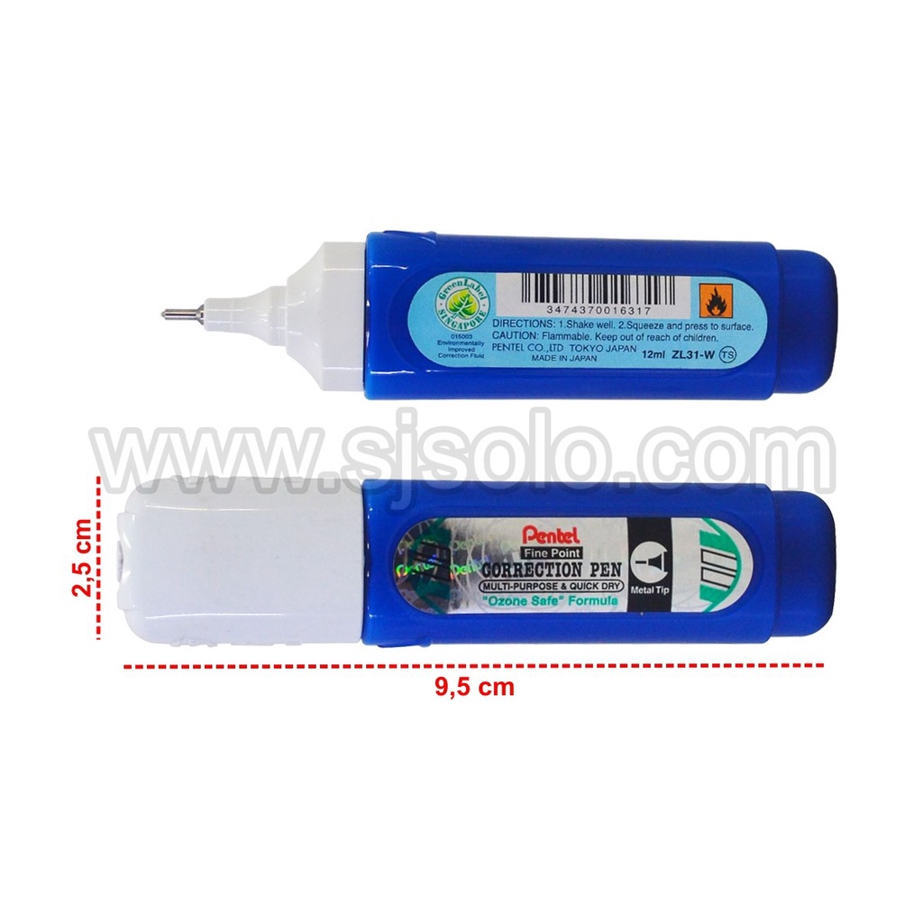

CORRECTION PEN PENTEL ZL-31W Tipex Cair Pentel Penghapus Cair