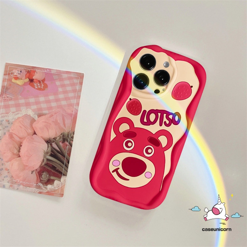 REDMI Untuk Redmi10 A1 10A 9A 10C A2 9T 9 9C NFC Note11 11s 10s 10 Pro Max Plus 10Pro POCO M3 Kartun Strawberry Bear Manyo Cute Winnie the Pooh 3D Wavy Curved Edge Soft Tpu Couple Case