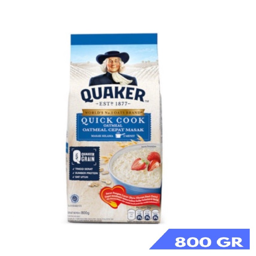 Quaker Oat Instant Oatmeal Merah / Quick Cooking Biru 800 gram Exp Mei 2024