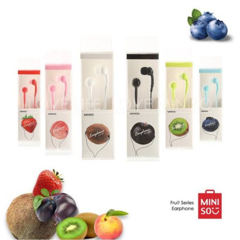 MINISO Earphone Kabel dengan Mic - Fruit Series 100% ORIGINAL