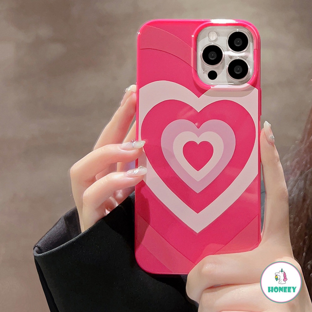 IPHONE Retro Pop Gadis Kartun Pink Hitam Love Art Phone Case Untuk Iphone14 13 12 11 Pro Max Xr Xs 7 8 Plus Case Lucu Soft Cover