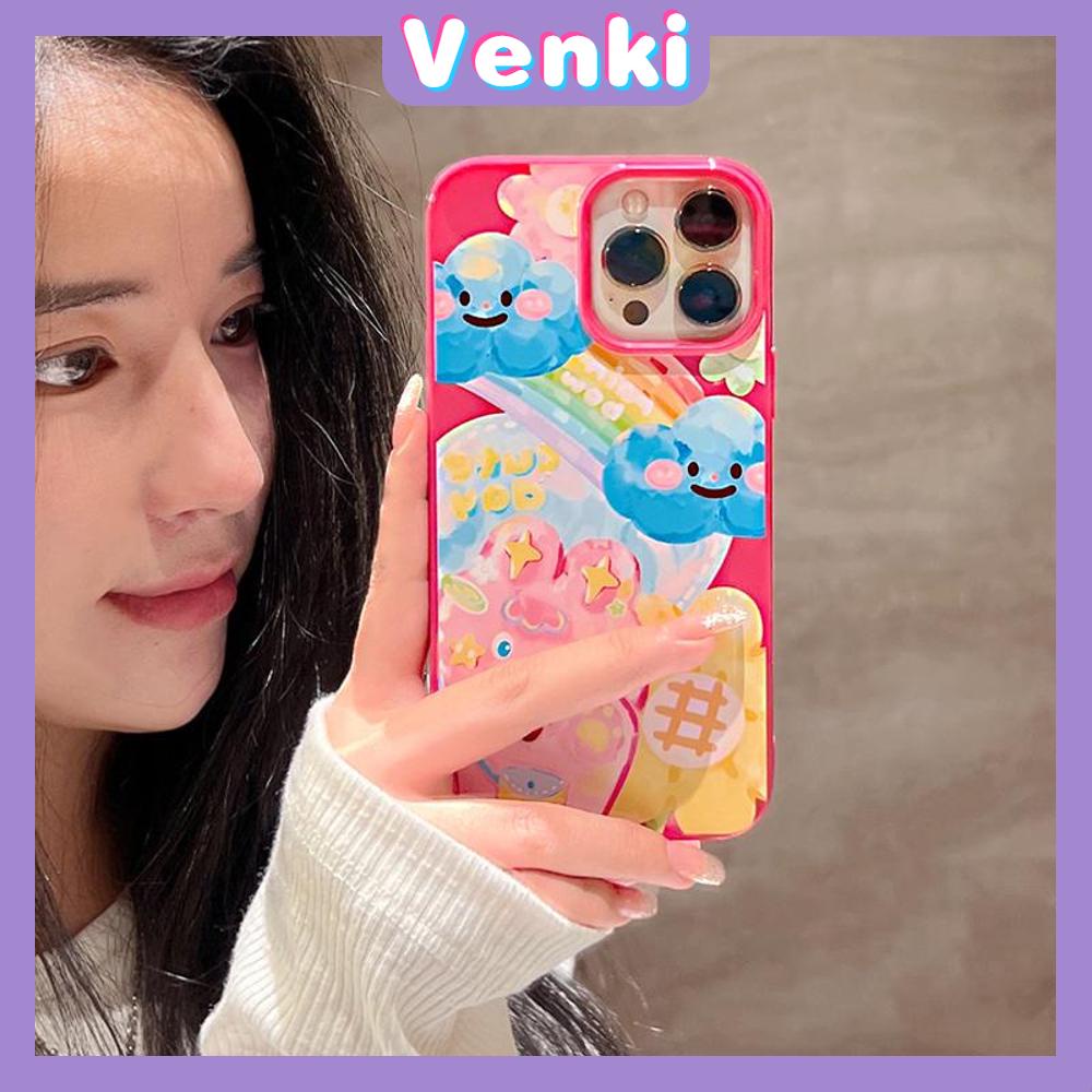 VENKI - For iPhone 11 iPhone Case Candy Case Red Glossy TPU Soft Case Shockproof Protection Camera Cute Cartoon Graffiti Compatible with iPhone 14 13 Pro max 12 Pro Max xr xs max