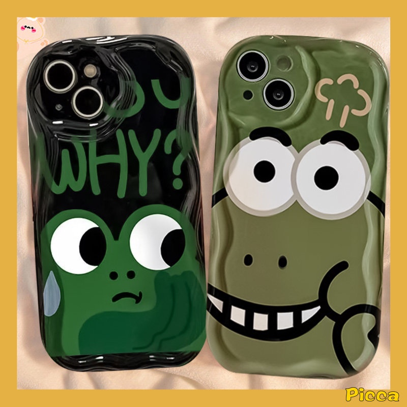 REDMI Casing Pasangan Untuk Redmi9 10A 10C A1 10 A2 9A 9C NFC 9T Note11 8 9 10 11s 10s 10Pro 10 Pro Max Plus POCO M3 Kartun Kodok Monster Kecil Yang Lucu 3D Wavy Curved Edge Soft Tpu Cover