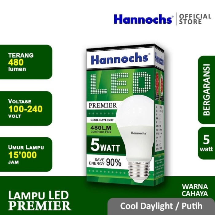 LampuBohlam Hannochs Led Premier 5 watt PutihKuning