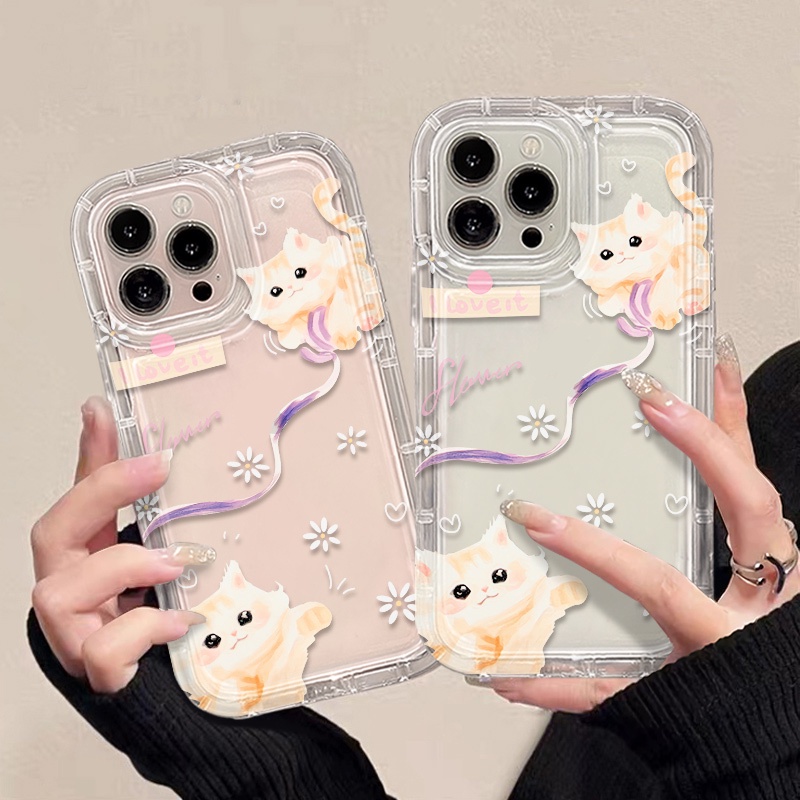 Casing Ponsel Lembut Kucing Lucu Kompatibel Untuk IPhone Casing Lucu14 13 11 12 Pro XS Max X XR 7 +8 Plus TPU Silikon Shockproof Cover