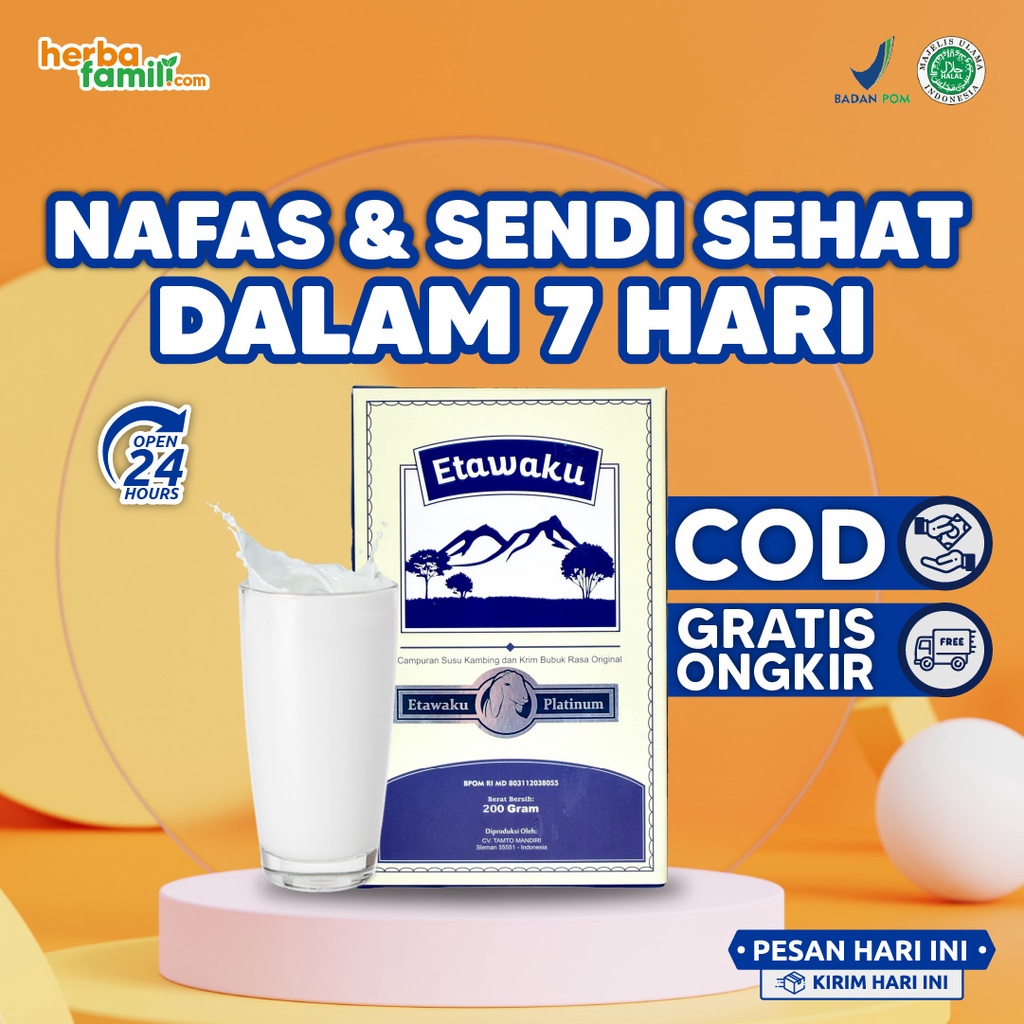 

ETAWAKU PLATINUM ORIGINAL - SUSU KAMBING UNTUK ATASI MASALAH PERNAFASAN(GRATIS ONGKIR)